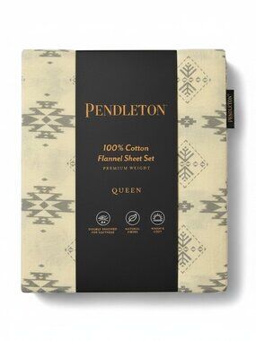PENDLETON Flannel Cotton Queen Sheet Set NEW